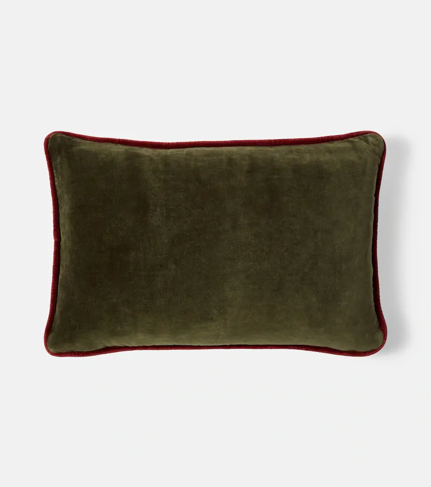 LES OTTOMANS Embroidered cotton velvet cushion | Thumbnail 4
