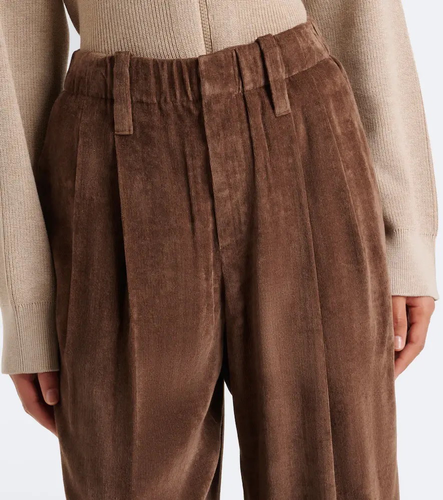 Brunello Cucinelli Pleated velvet straight pants | Thumbnail 6