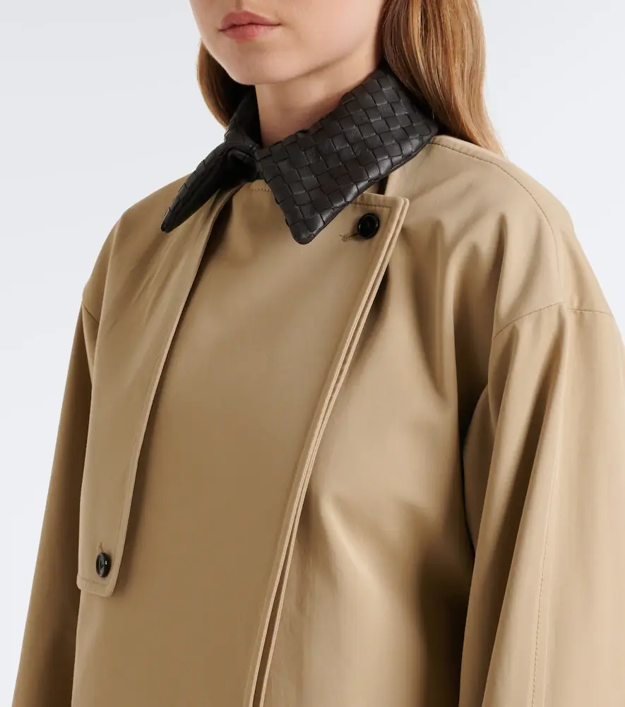 Bottega Veneta Leather-trimmed cotton trench coat | Thumbnail 5 Bottega Veneta Leather-trimmed cotton trench coat | Thumbnail 5