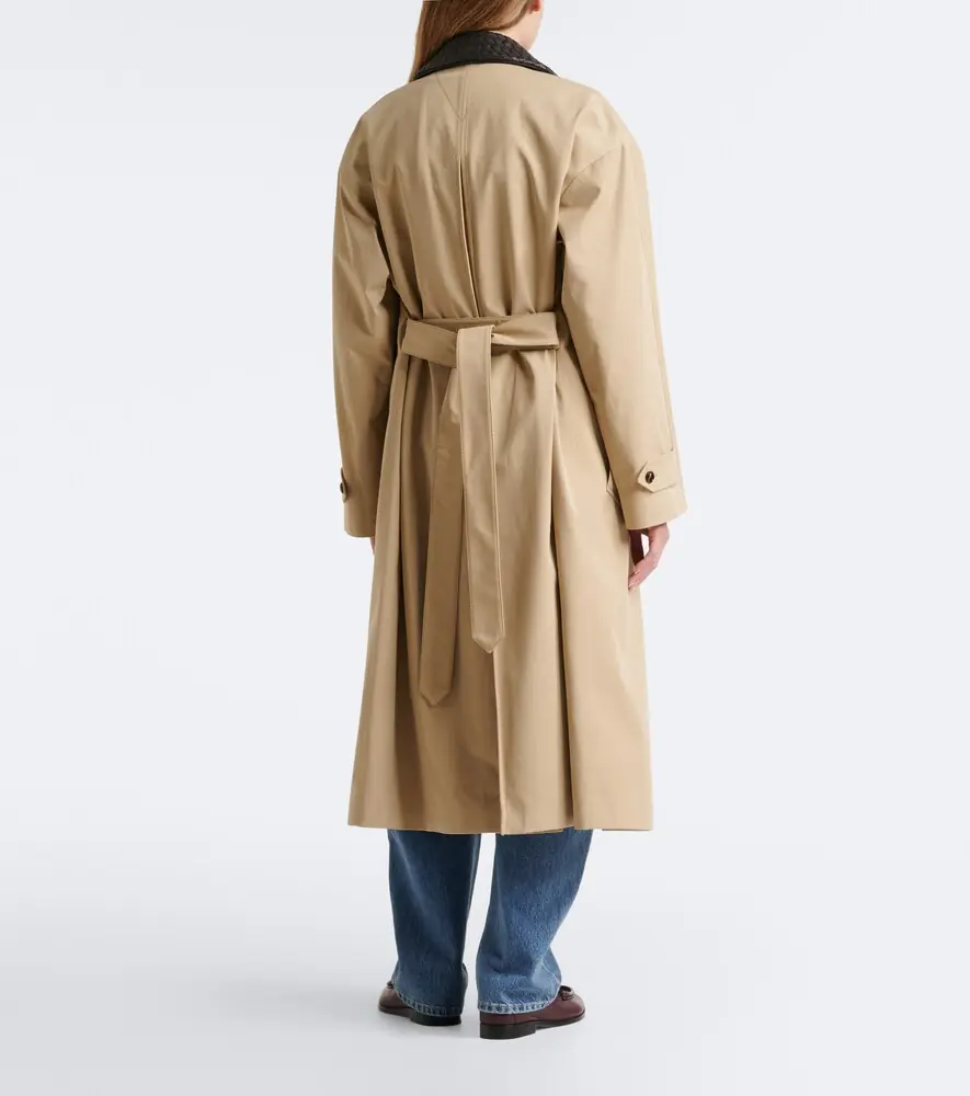 Bottega Veneta Leather-trimmed cotton trench coat | Thumbnail 6 Bottega Veneta Leather-trimmed cotton trench coat | Thumbnail 6