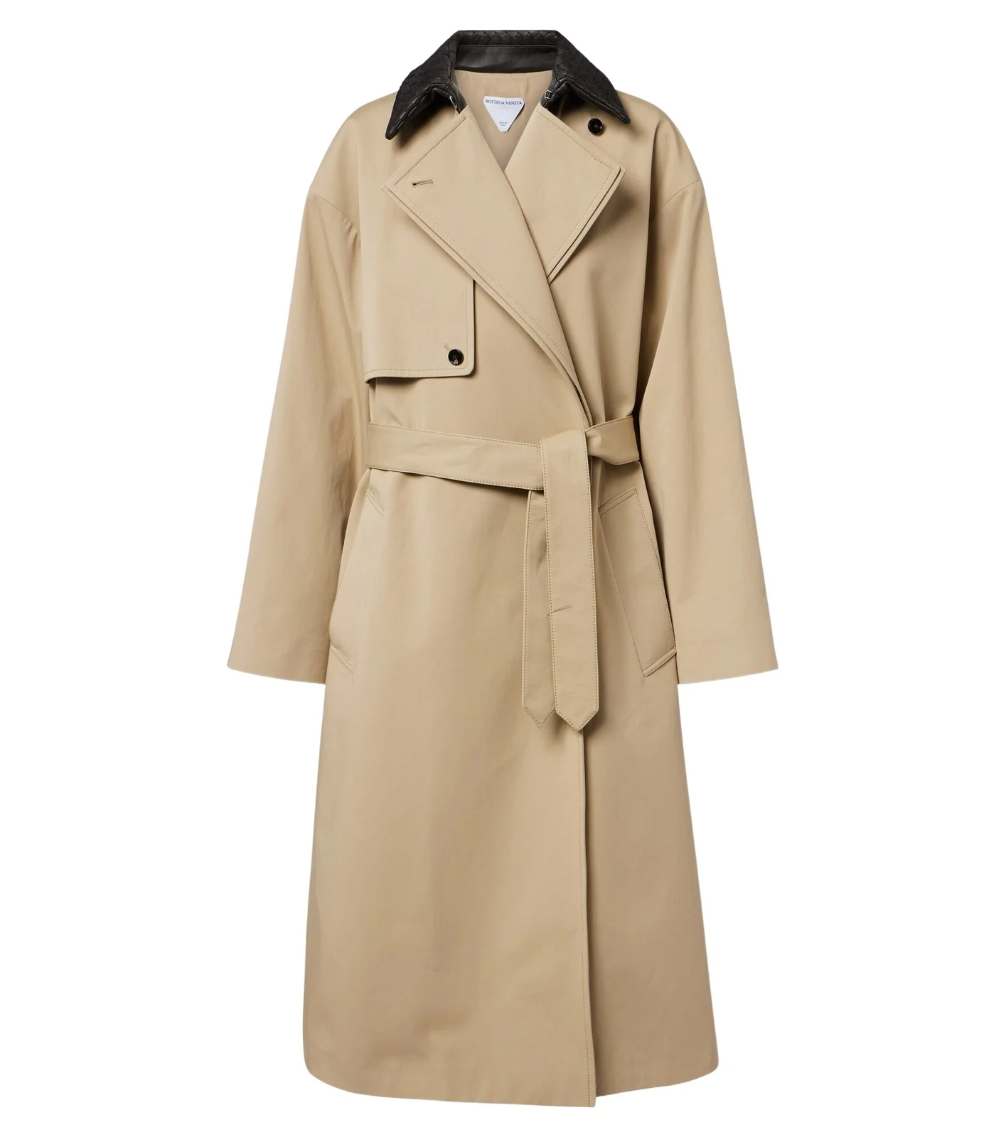 Bottega Veneta Leather-trimmed cotton trench coat