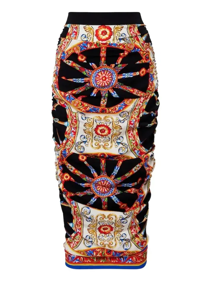 Carretto silk-blend midi skirt Carretto silk-blend midi skirt