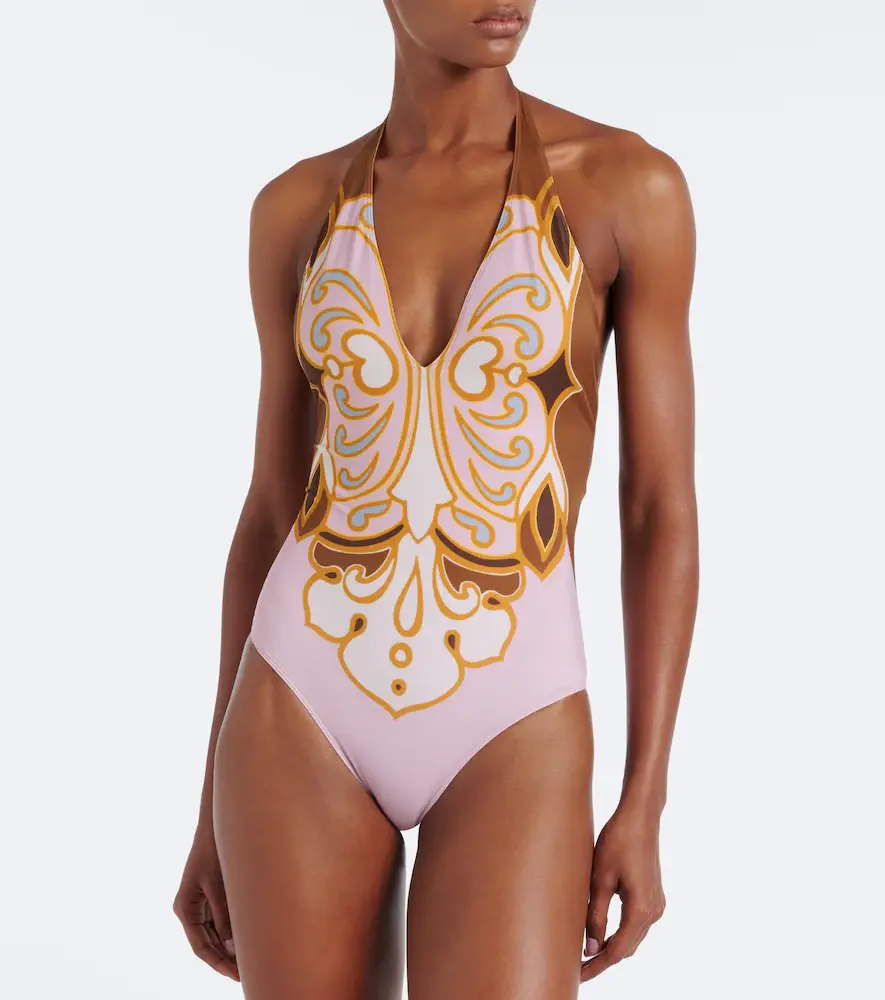 La DoubleJ Printed halterneck swimsuit | Thumbnail 3