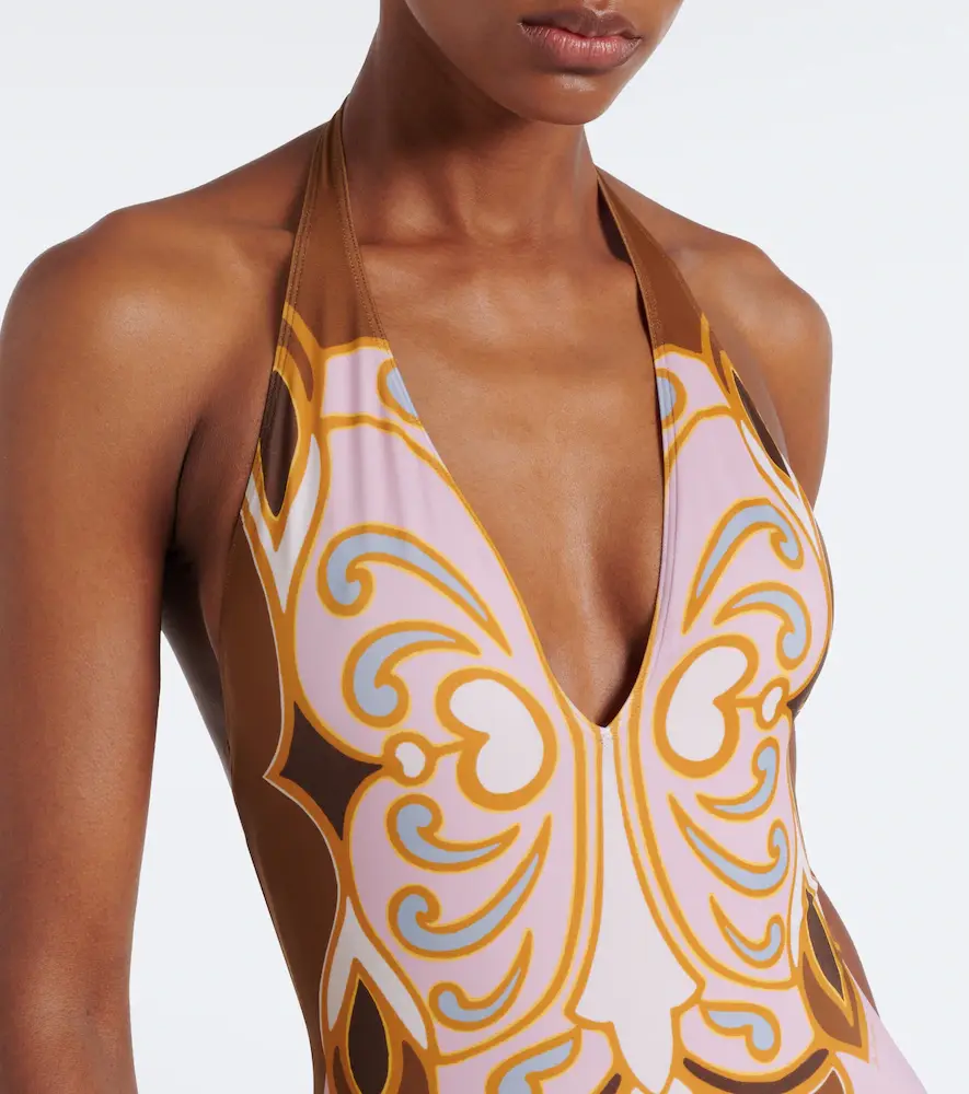 La DoubleJ Printed halterneck swimsuit | Thumbnail 4