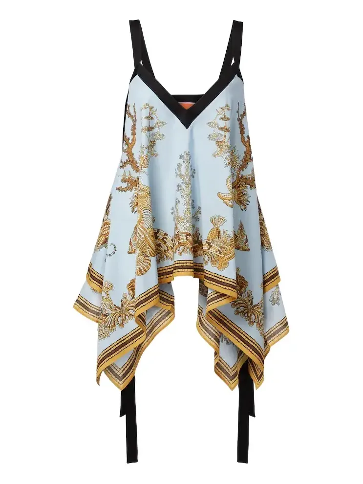 Printed asymmetric cotton top Printed asymmetric cotton top