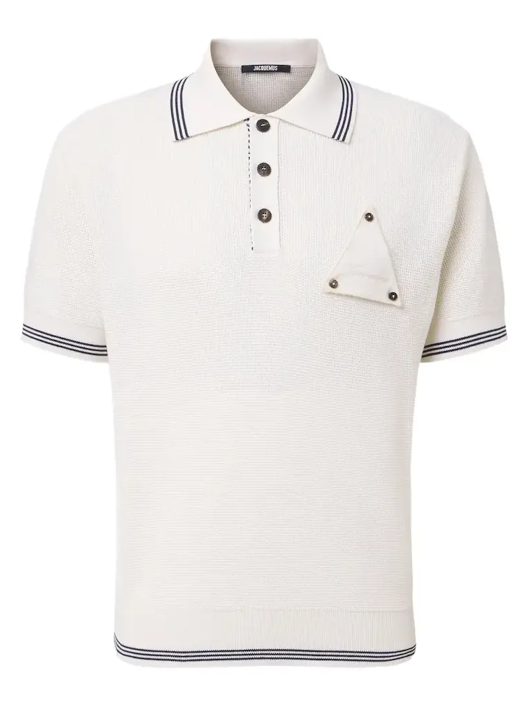 Jacquemus Voilier waffe-knit silk and cotton polo shirt