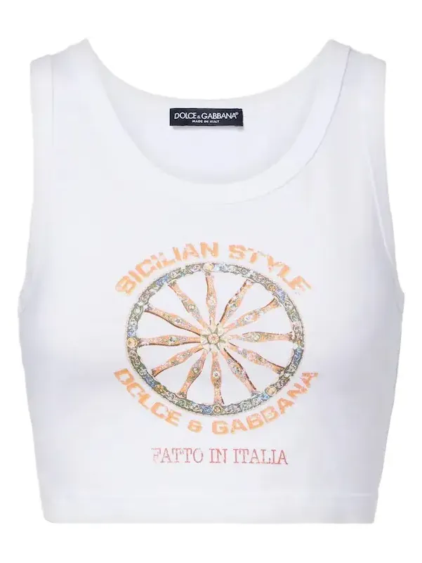 Carretto cotton-blend jersey crop top Carretto cotton-blend jersey crop top