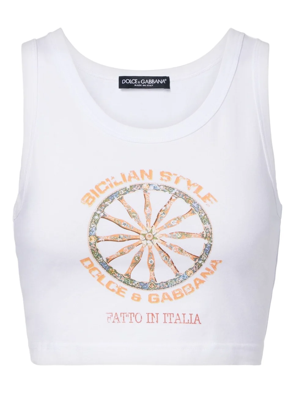 Dolce & Gabbana Carretto cotton-blend jersey crop top