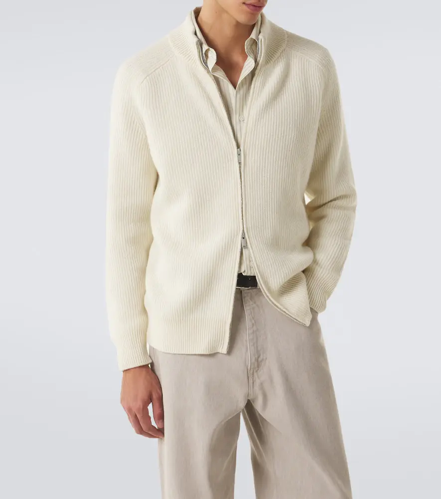 Lardini Ribbed-knit wool and cashmere zip-up cardigan | Thumbnail 3 Lardini Ribbed-knit wool and cashmere zip-up cardigan | Thumbnail 3