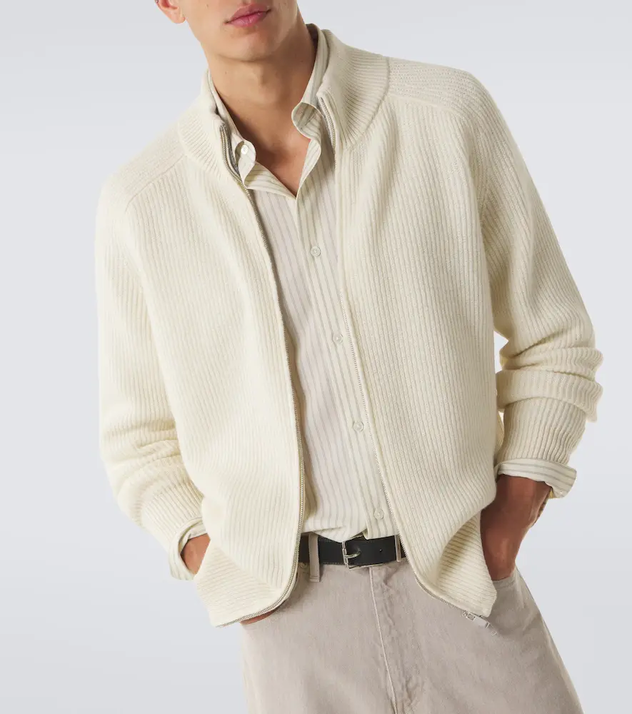 Lardini Ribbed-knit wool and cashmere zip-up cardigan | Thumbnail 4 Lardini Ribbed-knit wool and cashmere zip-up cardigan | Thumbnail 4