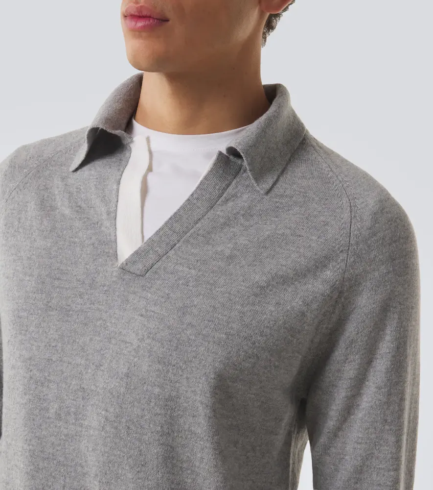 Lardini Virgin wool and cashmere polo sweater | Thumbnail 3