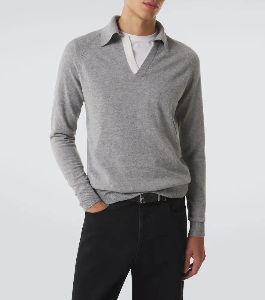 Lardini Virgin wool and cashmere polo sweater | Thumbnail 5