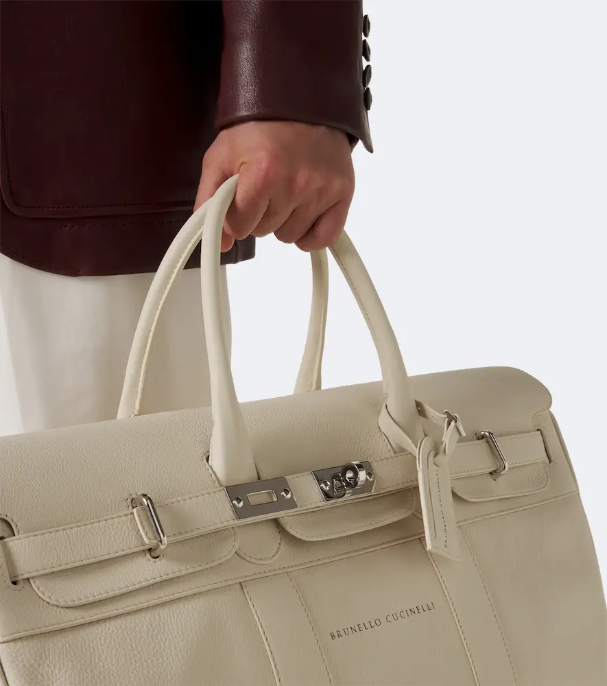 Brunello Cucinelli Logo leather duffel bag | Thumbnail 2 Brunello Cucinelli Logo leather duffel bag | Thumbnail 2