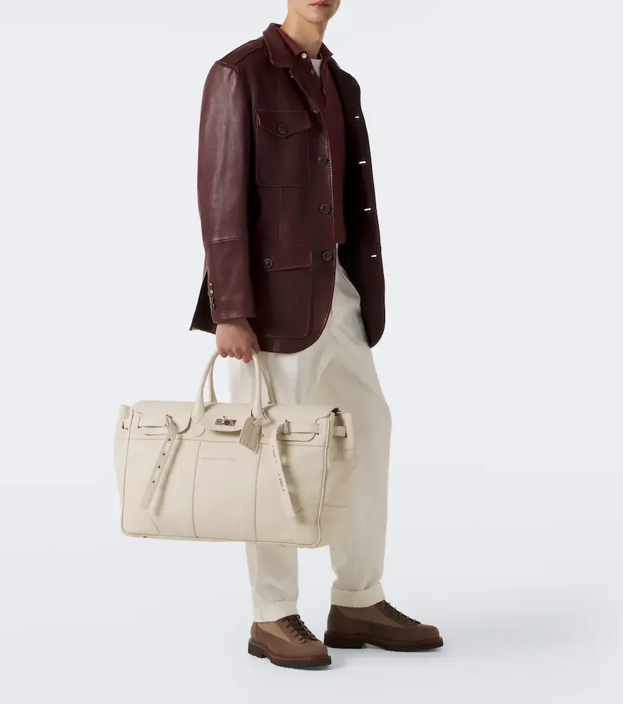 Brunello Cucinelli Logo leather duffel bag | Thumbnail 4 Brunello Cucinelli Logo leather duffel bag | Thumbnail 4