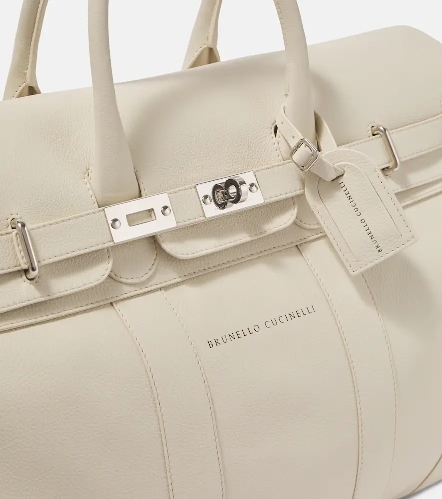 Brunello Cucinelli Logo leather duffel bag | Thumbnail 7 Brunello Cucinelli Logo leather duffel bag | Thumbnail 7