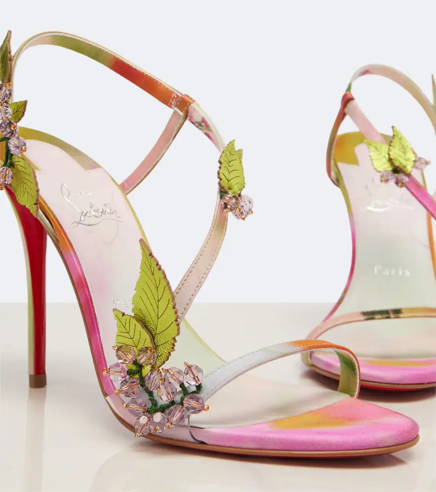 Christian Louboutin Rosa Fruit embellished satin sandals | Thumbnail 2 Christian Louboutin Rosa Fruit embellished satin sandals | Thumbnail 2