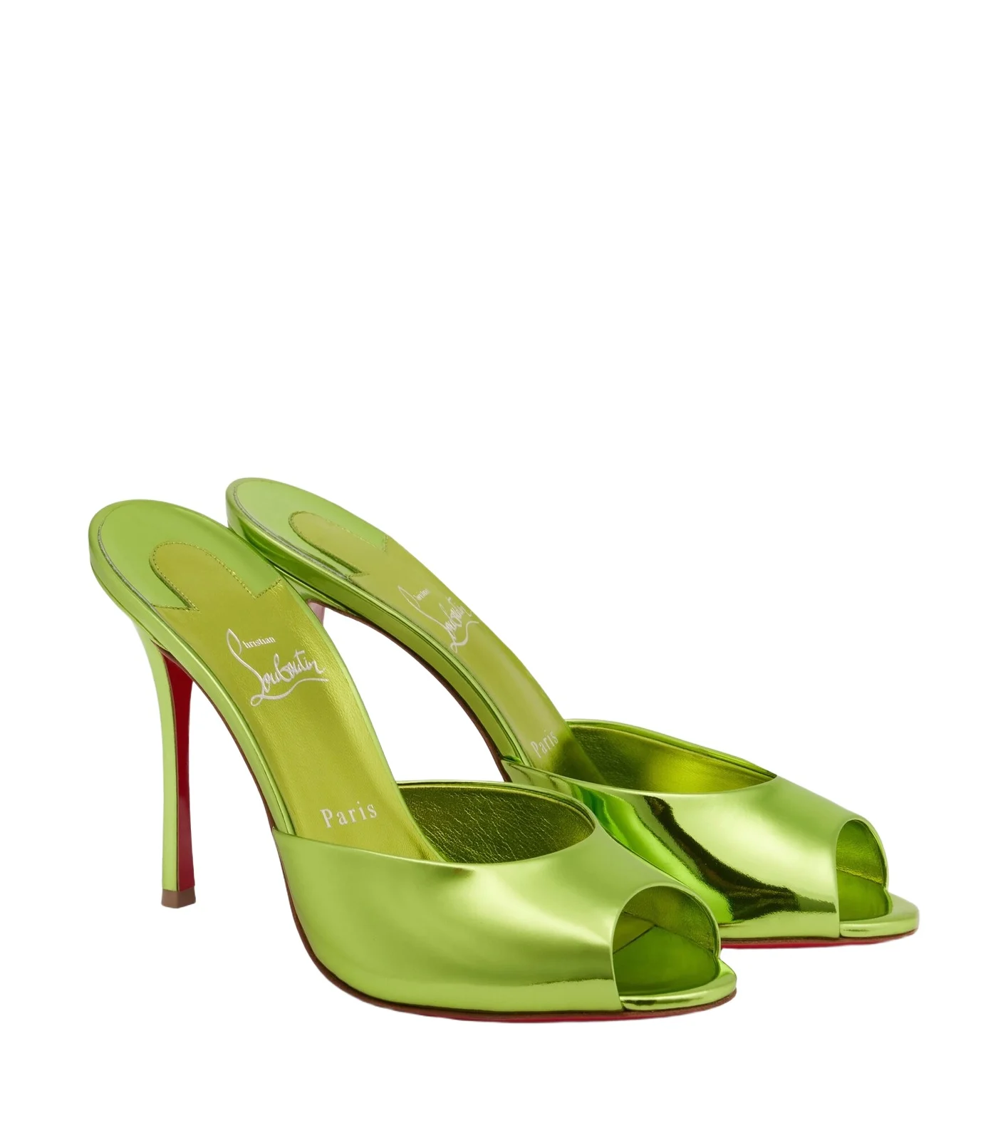 Christian Louboutin Me Dolly mirrored leather mules