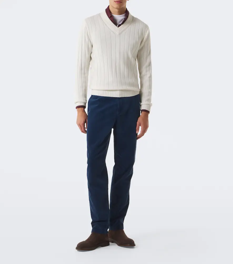 Brunello Cucinelli Cotton corduroy straight pants | Thumbnail 4