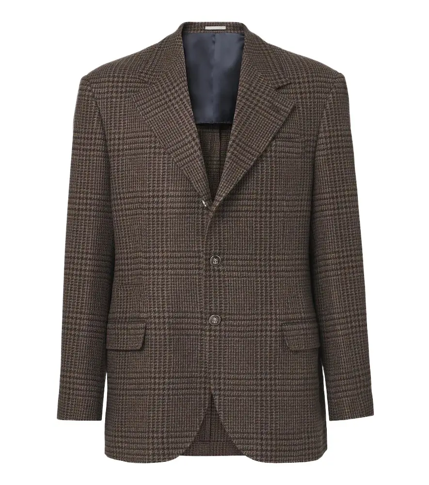 Brunello Cucinelli Prince of Wales check cashmere blazer | Image 1 Brunello Cucinelli Prince of Wales check cashmere blazer | Image 1
