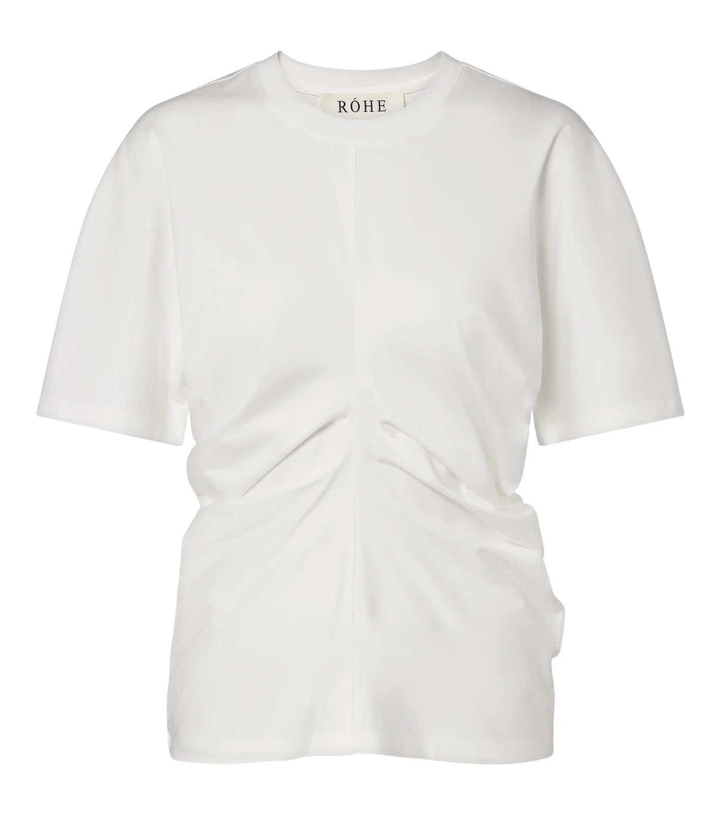 RÓHE Róhe Gathered cotton and silk-blend t-shirt
