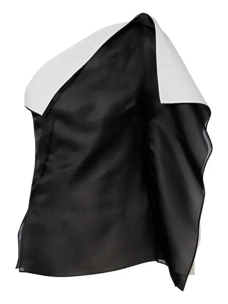Róhe Draped one-shoulder silk top Róhe Draped one-shoulder silk top
