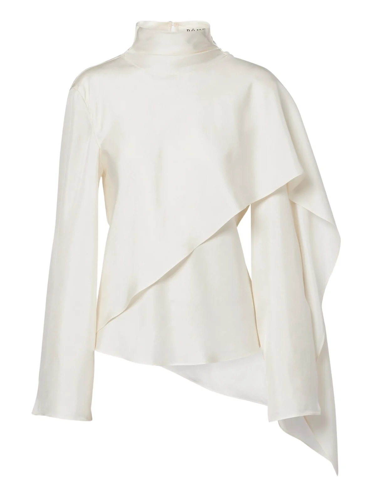 Róhe Caped silk satin turtleneck top Róhe Caped silk satin turtleneck top