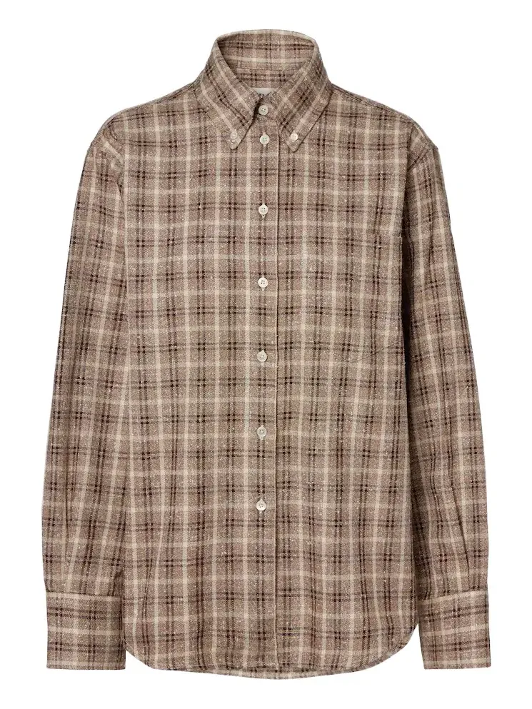 RÓHE Róhe Checked bouclé cotton and silk-blend overshirt