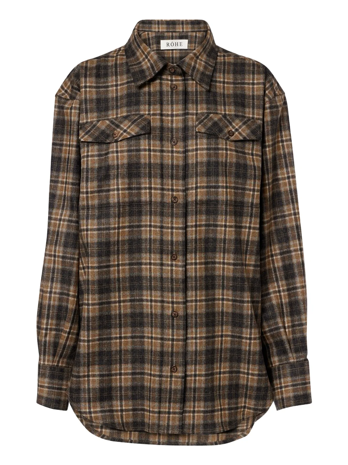 Róhe Checked wool-blend overshirt Róhe Checked wool-blend overshirt