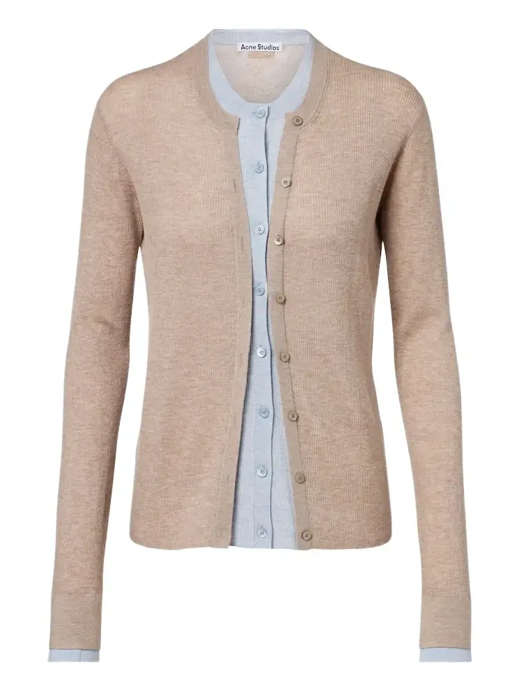 Layered silk and wool cardigan Layered silk and wool cardigan