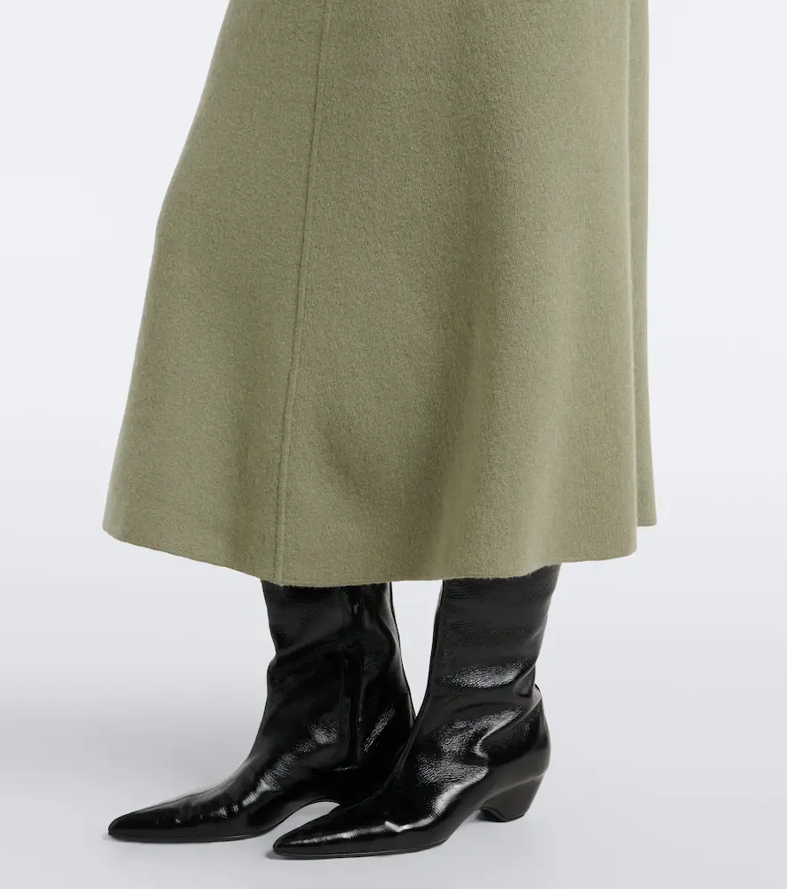 Jardin des Orangers Virgin wool and cashmere midi skirt | Thumbnail 6
