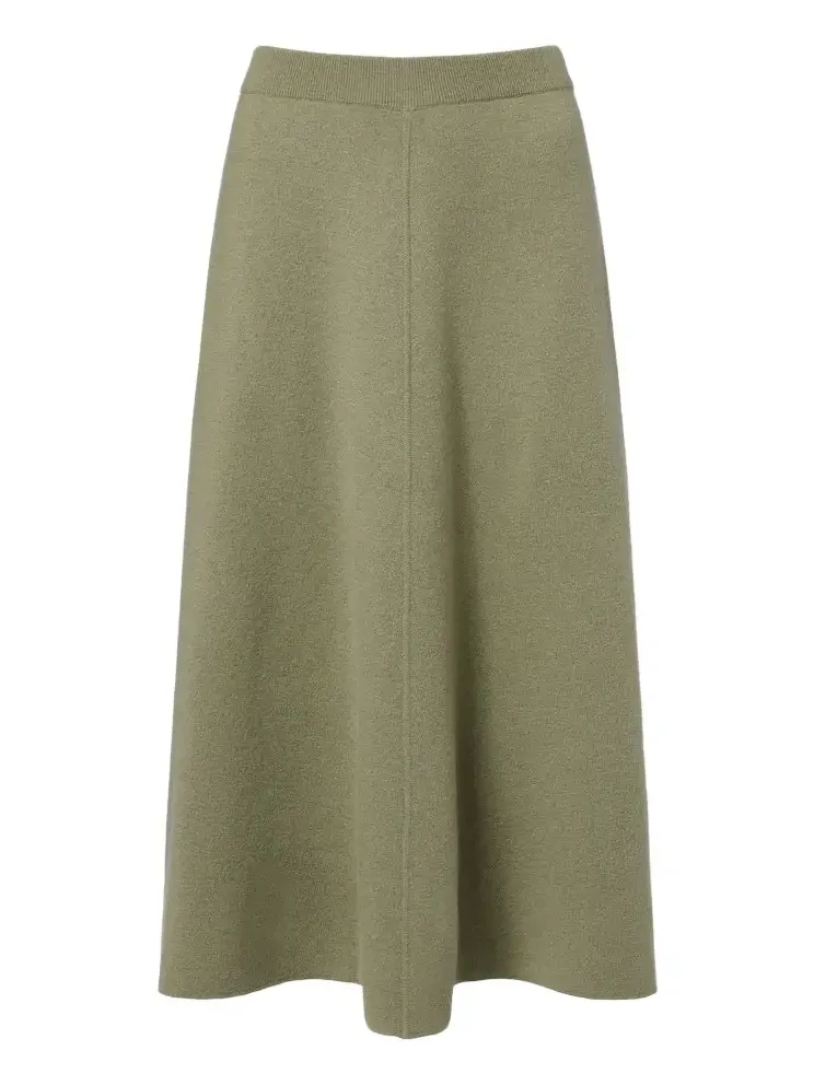 Virgin wool and cashmere midi skirt