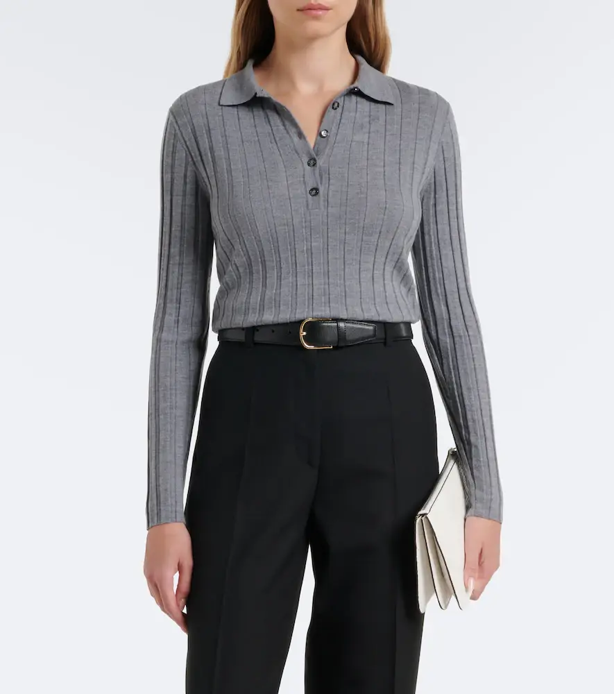 Jardin des Orangers Ribbed-knit virgin wool polo sweater | Thumbnail 6