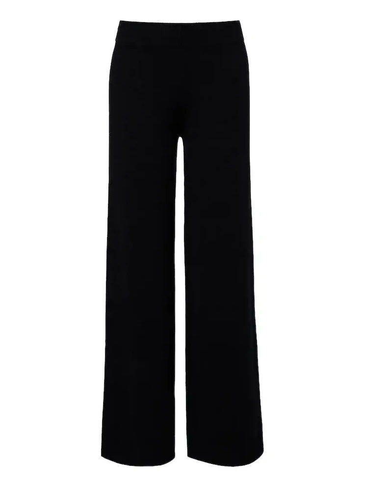 Virgin wool and cashmere wide-leg pants