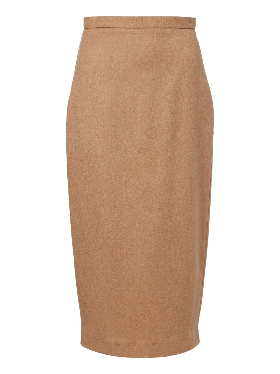 Camel hair midi skirt