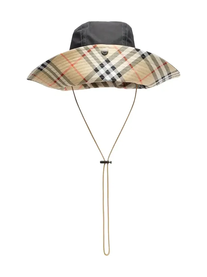 Check cotton sun hat