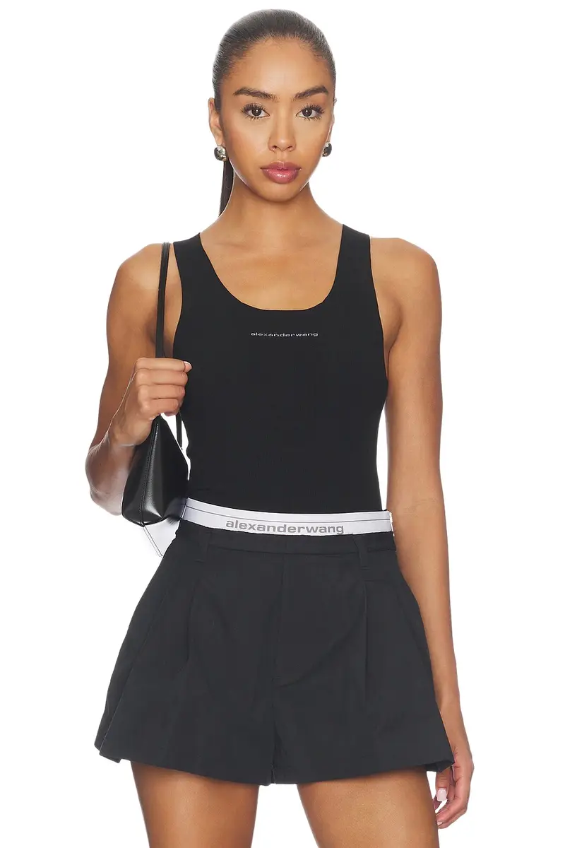 Alexander Wang Racer Tank With Jacquard Logo