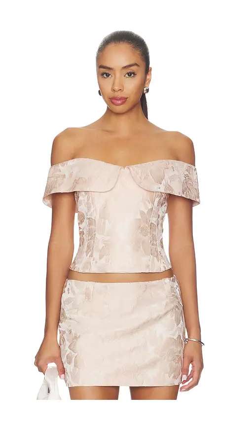 Milkwhite Brocade Corset Top | Image 1 Milkwhite Brocade Corset Top | Image 1