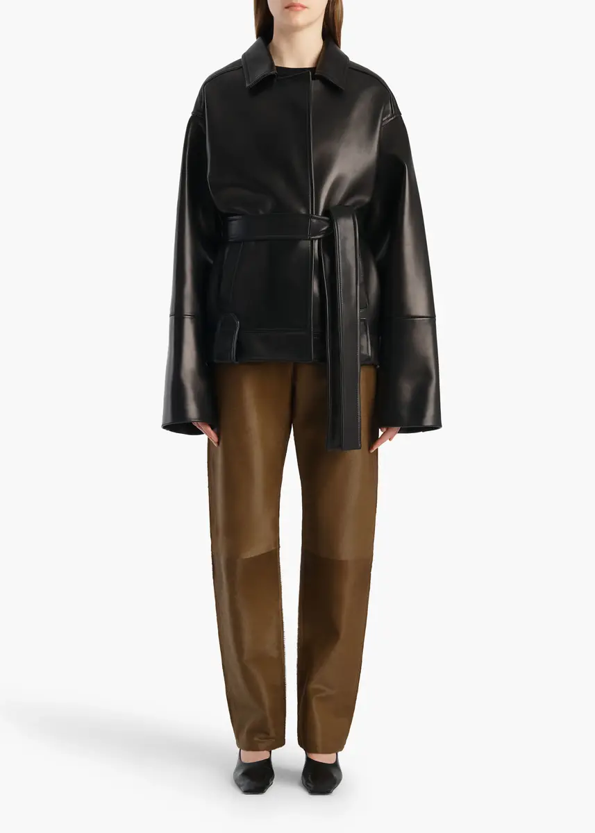 Khaite Callum Pant In Almond Haircalf | Thumbnail 2 Khaite Callum Pant In Almond Haircalf | Thumbnail 2