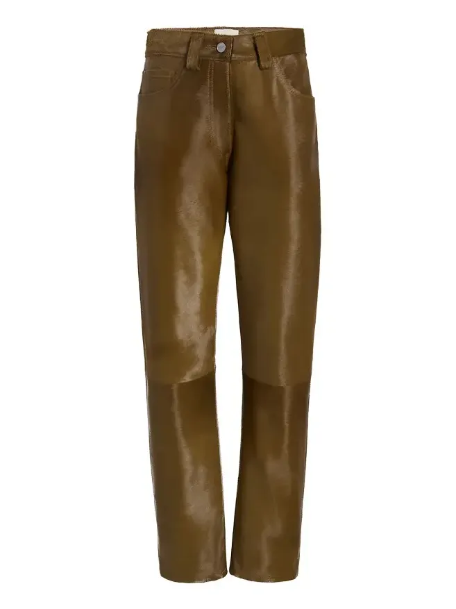 Khaite Callum Pant In Almond Haircalf
