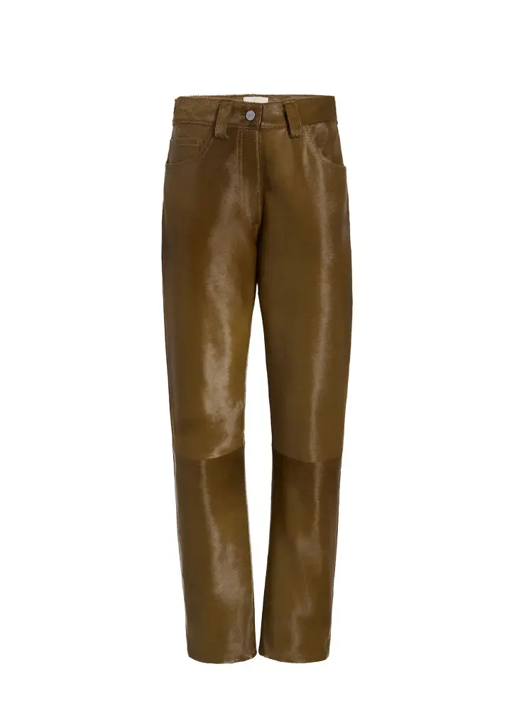 Khaite Callum Pant In Almond Haircalf | Image 1 Khaite Callum Pant In Almond Haircalf | Image 1