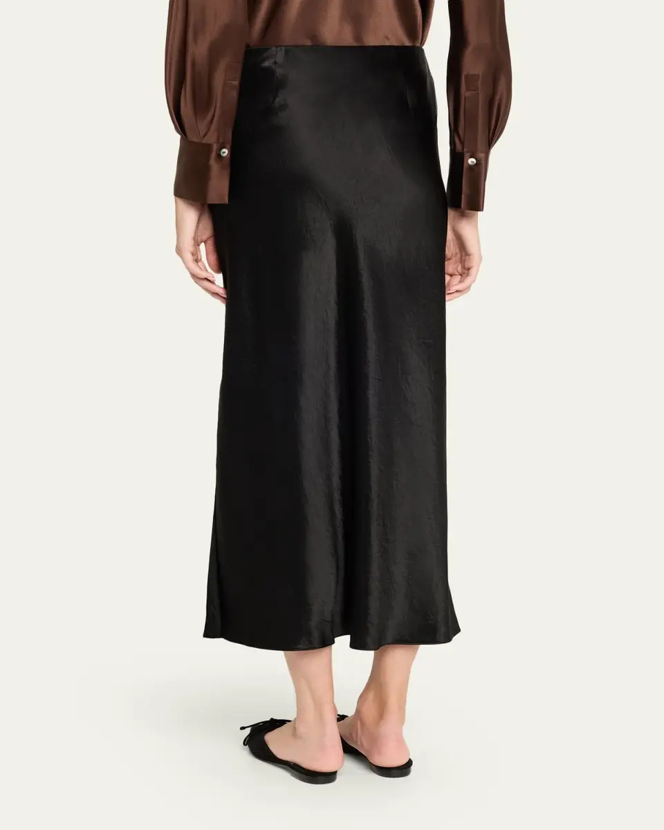 Vince Side-Slit Satin Slip Skirt | Thumbnail 3