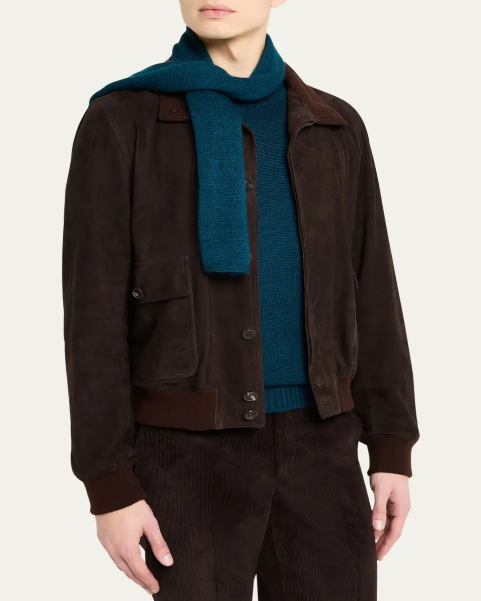 Anderson & Sheppard Men's Muskox Knitted Scarf | Thumbnail 3