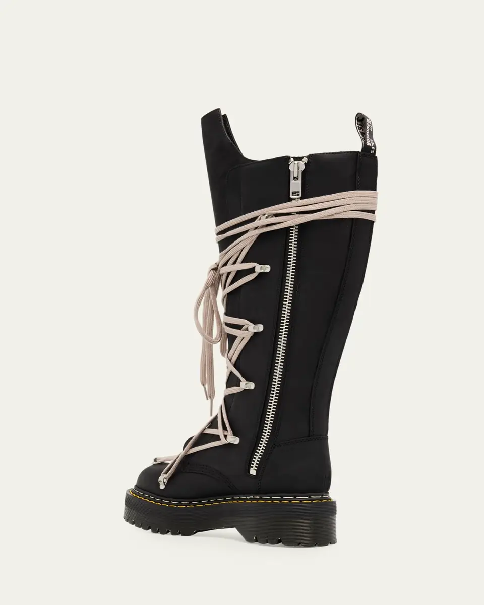 Rick Owens x Dr. Martens 1B60 Quad Sole Pentalace Leather Knee-High Boots | Thumbnail 4 Rick Owens x Dr. Martens 1B60 Quad Sole Pentalace Leather Knee-High Boots | Thumbnail 4