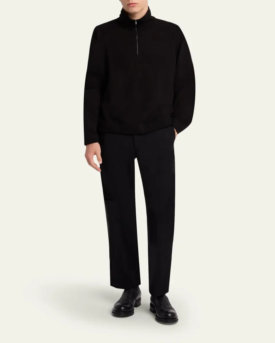 The Row Men's Gallagher Cotton and Cashmere Funnel-Neck Sweater | Thumbnail 2