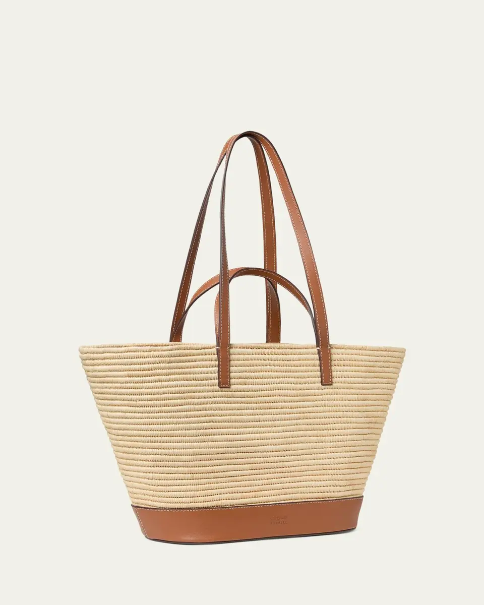 Loeffler Randall Granger Leather-Trim Raffia Tote Bag | Thumbnail 2 Loeffler Randall Granger Leather-Trim Raffia Tote Bag | Thumbnail 2