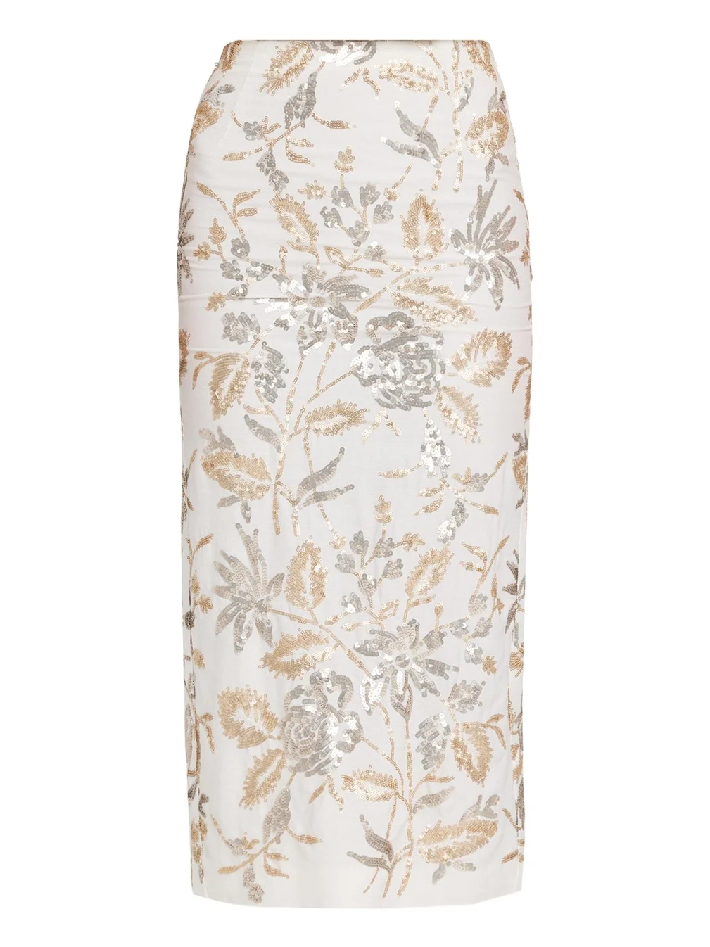 Floral Sequined Midi Pencil Skirt Floral Sequined Midi Pencil Skirt