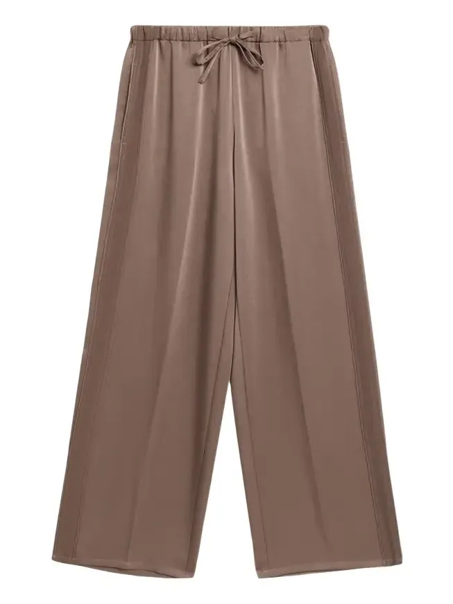 Mid-Rise Shiny Drawstring Sweatpants
