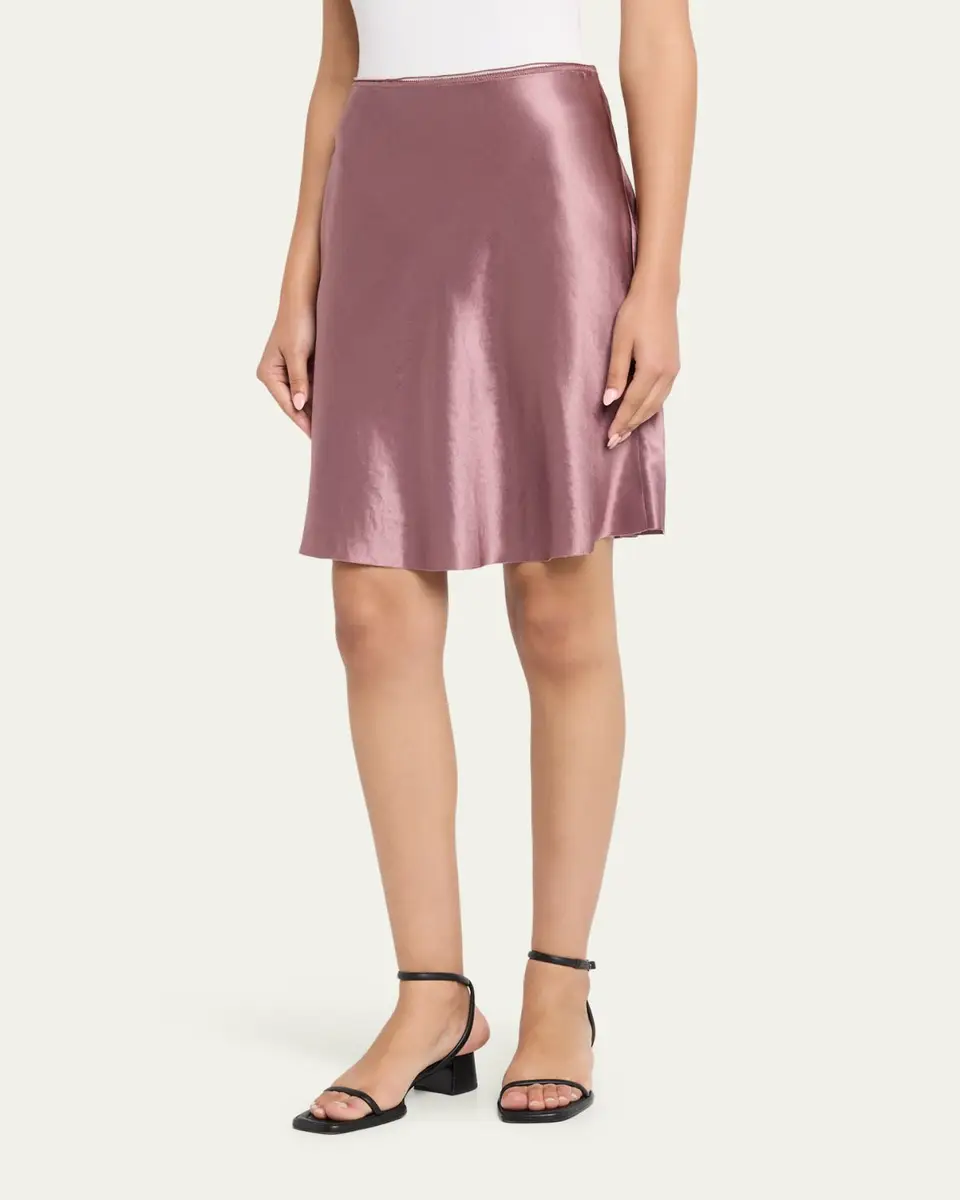 Vince Short Pull-On Satin Slip Skirt | Thumbnail 4 Vince Short Pull-On Satin Slip Skirt | Thumbnail 4