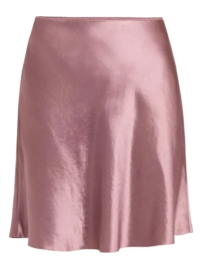 Short Pull-On Satin Slip Skirt