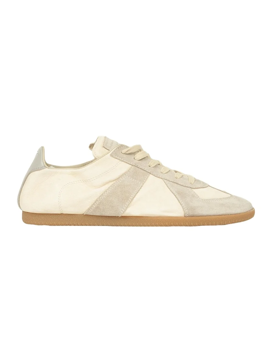 Men's Replica Napa Leather and Suede Low-Top Sneakers
